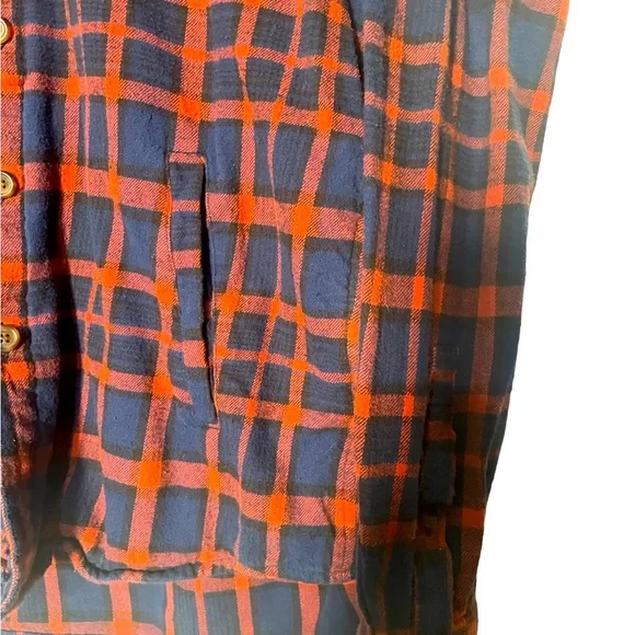 Mens hooded flannel shirt L plaid - Picture 3 of 3